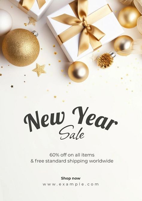 New Year sale editable poster template | premium image by rawpixel.com / artistiya manadee New Year Sale Poster, Sale Instagram Story, New Year Post, Christmas Template, Nice Designs, New Year Sale, New Year Banner, New Years Poster, New Year Images