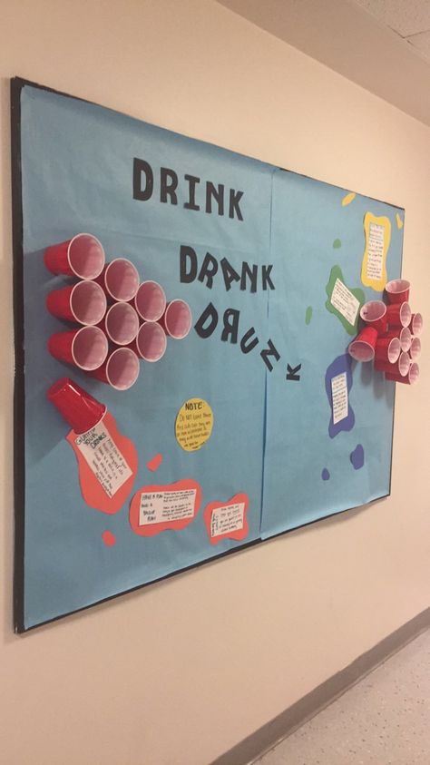 Alcohol Safety Bulletin Board, Alcohol Awareness Bulletin Board, Get To Know Your Ra Bulletin Board, Alcohol Awareness Poster, Bulletin Boards College, Alcohol Bulletin Board, Ra Social Programs, Ra Bulletin Board Ideas, College Event Ideas