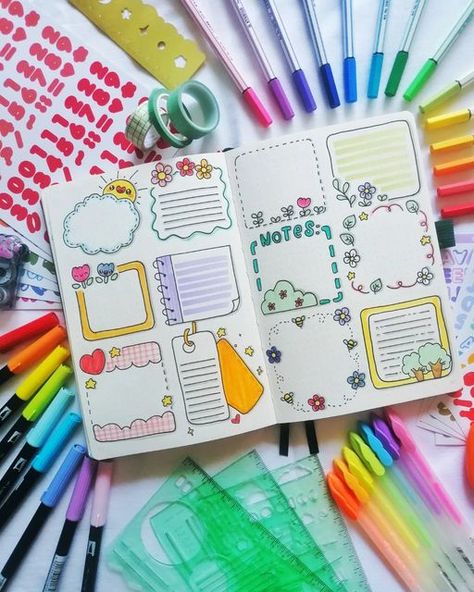 How To Decorate Your Notebook, How To Decorate A Page, Bullet Journal Frames, Bullet Journal Boxes, Honey Puffs, Bullet Journal Prompts, Creative Notebooks, Bujo Planner, Heart Overlay