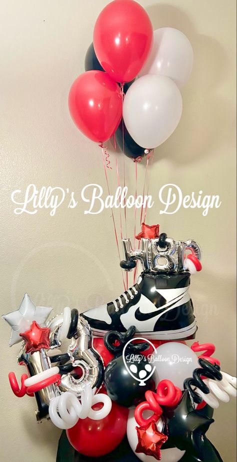 #nike #pandashoes #jordan #sneakers #airmax #airjordan #sneakerhead #fashion #favorite#birthdayballoons #lillysballoondesign #shoes #birthdaygirl #nikeairmax #texas #nikeshoes #kicks #fitness #sanantonio #hypebeast #jordans #supreme #streetwear #style #kicksonfire #nikeairforce #airforce #familyfun #birthdayboy #birthdayvibes Sneaker Head Theme Party, Nike Birthday Party Ideas, Nike Birthday, Nike Party, Basketball Themed Birthday Party, Jordan Baby Shower, Teenage Birthday Party, Sneaker Ball, Supreme Streetwear