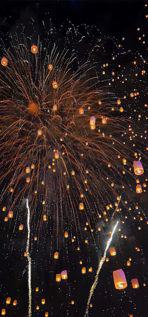 Firework Aesthetic, Fireworks Aesthetic, Night Fireworks, Fireworks Wallpaper, M Wallpaper, Sky Lanterns, Iphone Wallpaper Tumblr Aesthetic, Night Vibes, Craft Night