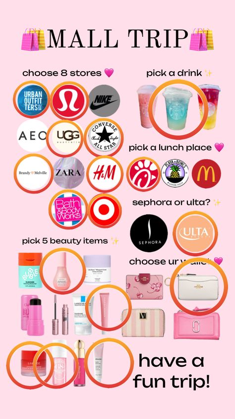 #mall #shopping #fyp #chickfila #ulta What To Get At The Mall Shopping, Shopping At The Mall, Things To Get At The Mall, Stores To Go To At The Mall, Big Shopping Mall, Shopping With Friends Aesthetic Mall, Lunch Places, Preppy Outfits For School, Birthday Freebies