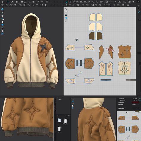 Instagram Clo3d Design, Clo3d Fashion, Minimalist Hoodie, Clothing Branding Design, Desain Merek, Hoodie Design Ideas, Clo 3d, Apparel Design Inspiration, Fashion Design Template