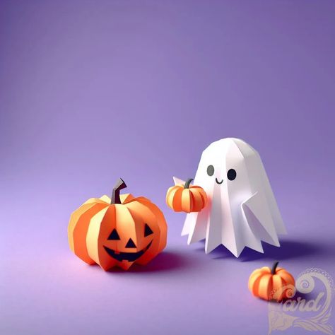 https://card9.com/ai/origami-ghost-and-pumpkin-play Origami Ghost, Pumpkin Play, Origami Pumpkin, Custom Business Signs, Shadow Box Art, Halloween Orange, 3d Paper Crafts, World Crafts, Unique Wedding Invitations