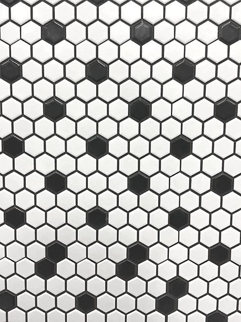 Hexagon White with Black Dots Porcelain Mosaic Floor and Wall Tile Matte Look for Kitchen Backsplash, Bathroom Wall, Accent Wall - - AmazonSmile Bathroom Wall Accent, Backsplash Bathroom Wall, Mosaic Floor, Backsplash Bathroom, Wall Accent, Porcelain Mosaic, Floor And Wall Tile, Black Dots, Wall Tile