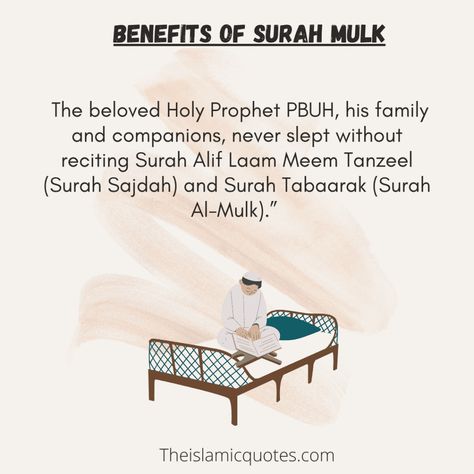 Benefits of Surah Mulk: 7 Reasons to Recite Surah Mulk Today Surah Sajdah Benefits, Surah Mulk In English, Surah Mulk Quotes, Surah Mulk Benefits, Islam Pics, Books On Islam, Islamic Lifestyle, Dua Quran, Quotes From Quran