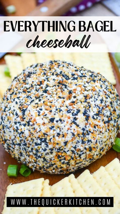 Cheese Ball Everything Bagel, Everything Bagel Cheeseball, Everything Bagel Cheese Ball, Everything Bagel Dip, Cheese Log Recipes, Bagel Spread, Ham Balls, Cheese Spreads, Everything Bagel Seasoning