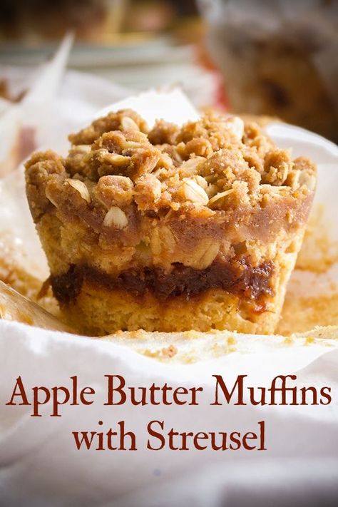 Recipes That Use Apple Butter, Apple Butter Muffins Recipes, Apple Butter Banana Muffins, Pumpkin Apple Muffins With Streusel Topping, Recipes Using Apple Butter, Apple Butter Streusel Muffins, Apple Butter Cruffins I Am Baker, Apple Spice Muffins With Oat Streusel, Apple Pie Muffins With Streusel Crumbs