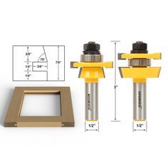 Router Bit Sets :: Door & Window Sets :: Shaker 2 Bit Rail and Stile Router Bit Set - 1/2" Shank - Yonico 12249 Cabinet Door Router Bits, Raised Panel Cabinet Doors, Raised Panel Cabinet, Shaker Style Cabinet Doors, Panel Cabinet Doors, Raised Panel Cabinets, Router Bit Set, Plywood Panels, Router Bit