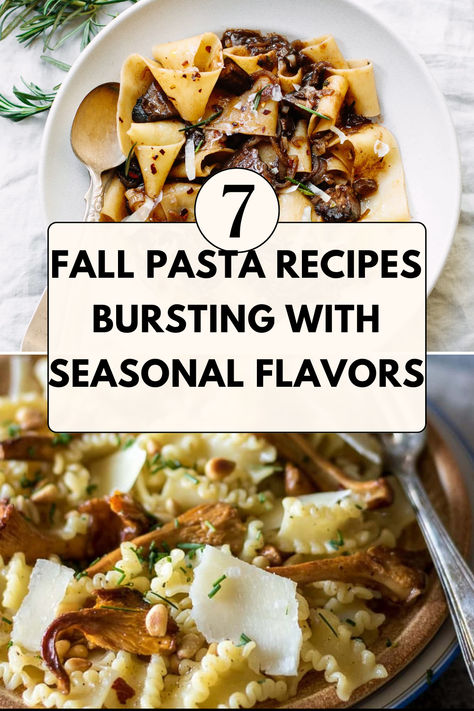 7 Fall Pasta Recipes Bursting with Seasonal Flavors Fall Pasta Dinner, Unique Pasta Recipes, Fall Pasta Recipes, Fall Pasta Dishes, Autumn Pasta Recipes, Fall Pasta, Mushroom Recipes Pasta, Autumn Is Coming, Creamy Mushroom Pasta