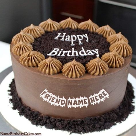 Happy Birthday Chocolate Cake With Name. Customize this delicious Chocolate Cake with Friends Name Download Free. Happy Birthday Cake Design, Birthday Cakes With Name, Cake With Friends, Chocolate Cake With Name, Happy Birthday Chocolate, Birthday Chocolate Cake, Happy Birthday Cake With Name, Happy Birthday Chocolate Cake, Birthday Cake Write Name