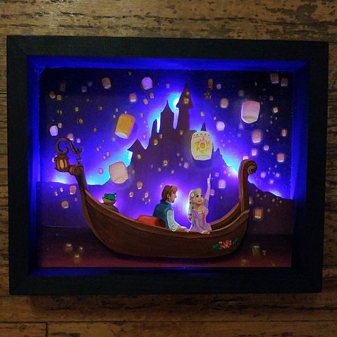 Disney Diorama, Rapunzel Y Flynn, Hello Kitty Baby, Diy Projects Gifts, Cut Out Art, Book Crafts Diy, Pretty Crafts, Disney Princess Fan Art, Layered Art