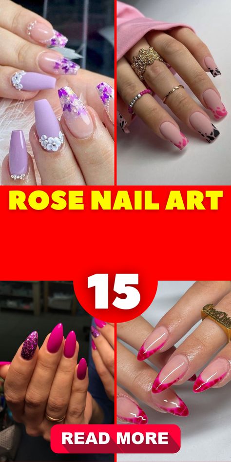 Indulge in the beauty of rose nail art with designs that will make your fingertips come alive. From blooming floral patterns to mesmerizing 3D effects, these designs are a true work of art. Follow step-by-step tutorials to master the techniques and create your own stunning nail art. Choose from a range of colors, including red, black, and pink, to express your personal style. Let your nails blossom with the grace and elegance of rose nail art. Rose Design Nails, Rose Nail Art Designs, Rose Nail Design, Embrace Femininity, Negative Space Nail Art, Popular Nail Art, Rose Nail Art, Spring Nail Trends, Nail Art Techniques