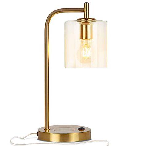 Lamps With Charging Station, Gold Bedroom Lamps Bedside Tables, Metal Bedside Lamp, Gold Lamps Bedroom, Gold Bedside Lamp, Midcentury Industrial, Gold Desk Lamp, Gold Lamps, Apartment 2023