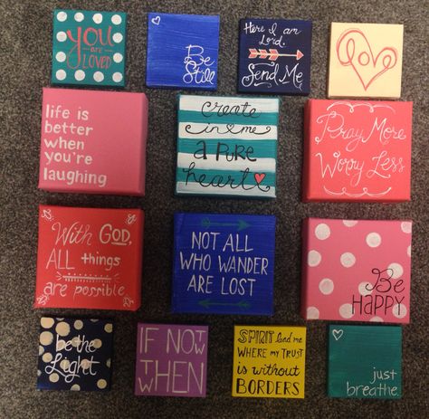 Mini canvas painting ideas. 3x3 and 4x4 mini canvases. DIY mini canvas painting #canvas #painting Mini Tela, Canvas Painting Quotes, Cuadros Diy, Small Canvas Paintings, Diy Canvas Wall Art, Simple Canvas Paintings, Cute Canvas Paintings, Easy Canvas Painting, Canvas Painting Diy