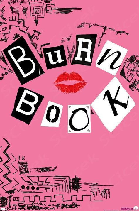 Anne Hathaway Poster, Burn Book Wallpaper, Burn Book Ideas, Burn Book Ideas Pages, Mean Girls Burn Book, Burn Book, Book Wallpaper, Book Wall, Trends International