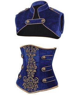 steampunk fashion - Google Search Cool Corset Tops, Blue Corset Dresses, Moda Steampunk, Authentic Corsets, Corset Steampunk, Mode Steampunk, Corset Design, Velvet Corset, Top Corset