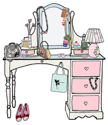 DRESSING TABLE IMAGE Dressing Table Drawing, Vanity Drawing, Cartoon Furniture, Table Clipart, Furniture Clipart, Table Sketch, Journal Clipart, Girls Dressing Table, Girls Vanity