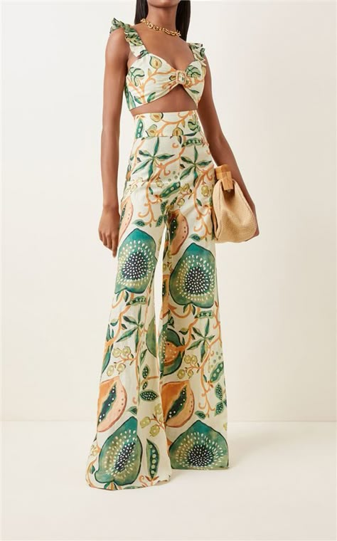 Beach Party Outfits, Printed Crop Top, Looks Chic, Printed Linen, Indian Outfits, Resort Wear, Moda Operandi, Look Fashion, Classy Outfits