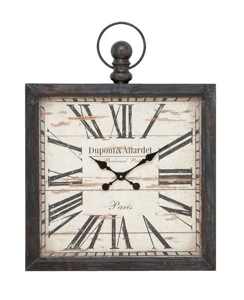 Free 2-day shipping. Buy DecMode Indoor 32"H, 24"W Brown Analog Square Vintage Wall Clock at Walmart.com Old Pocket Watches, Unique Wall Clock, Black Wall Clock, Oversized Wall Clock, Vintage Wall Clock, Square Wall Clock, Tabletop Clocks, Grandfather Clock, Wood Wall Clock