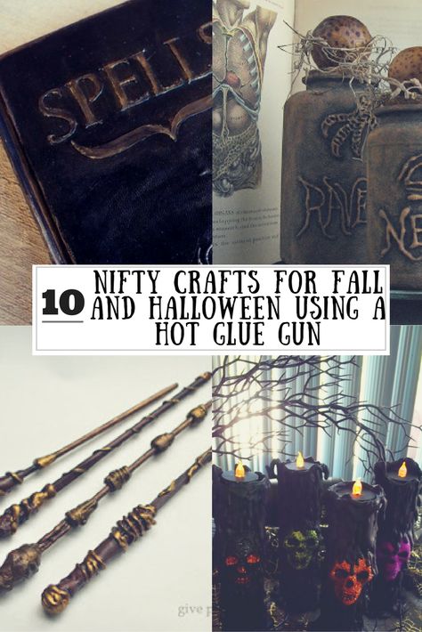 10 Nifty Crafts for Fall and Halloween Using Hot Glue Halloween Hot Glue Crafts, Hot Glue Halloween Crafts, Harry Potter Diy Printables, Hot Glue Crafts, Crafts For Fall, Decorating Pumpkins, Nifty Crafts, Halloween Letters, Kids Christmas Party