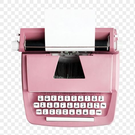 Png Aesthetic Pink, Typewriter Png, Pink Typewriter, Pink Telephone, Clueless Aesthetic, Pink Machine, Graphic Assets, Retro Typewriter, Aesthetic Objects