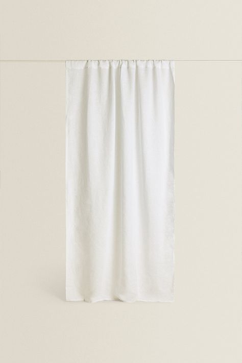 WASHED LINEN CURTAIN - White | ZARA United Kingdom Curtain White, Linen Curtain, Curtains Living, White Curtains, Linen Curtains, Curtains Bedroom, Curtains Living Room, Zara Home, Basic Shower Curtain