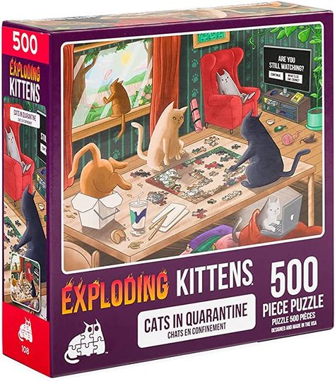 Cat Jigsaw Puzzle, Jigsaw Puzzles For Adults, Blue Board, Kids Part, Exploding Kittens, Puzzles For Adults, Puzzle Jigsaw, Cat Puzzle, 500 Piece Jigsaw Puzzles