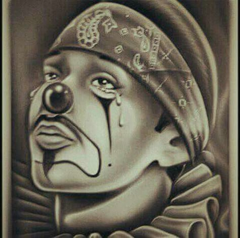 Nobodys Clown, Cholo Clown Makeup Men, Clown Chicano Art, Chicano Clown Makeup Men, Cholo Clown, Cholo Clown Makeup, Chest Tattoo Drawings, Chicano Love, Latino Art