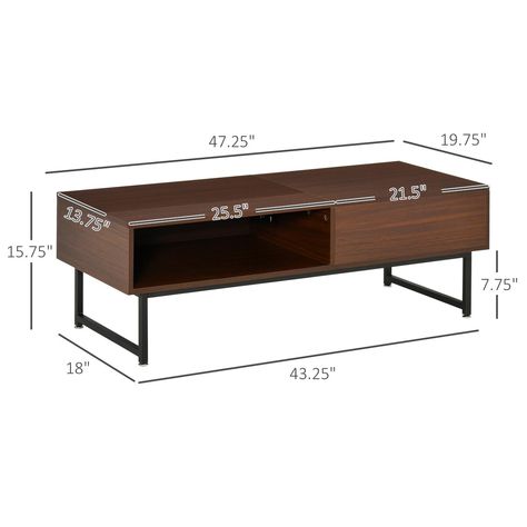 Latitude Run® Lift Top Extendable Sled Coffee Table with Storage | Wayfair.ca Sled Coffee Table, Table With Storage, Fashion Diy, Coffee Table With Storage, Sled, Online Furniture, Coffee Table, House Styles, Coffee