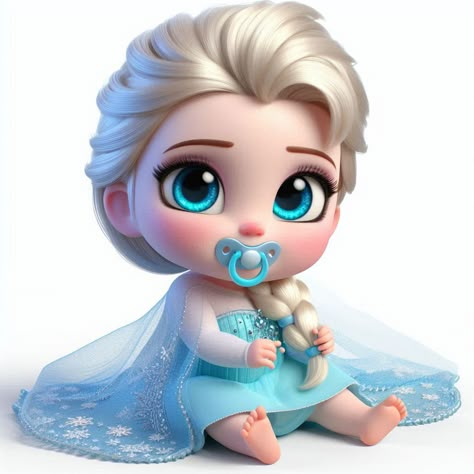 Disney Frozen Art, Disney Baby Princess, Frozen Png, Elsa Baby, Baby Disney Characters, Disney Eras, Elsa Pictures, Fiesta Shower, Disney Princess Babies