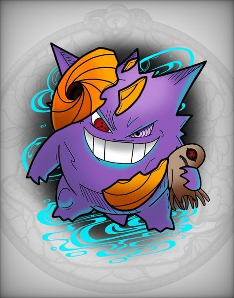 Gengar Pokemon Tattoo, Gengar Pokemon Art, Gengar Tattoo Design, Gengar Drawing, Gengar Tattoo, Pokemon Tattoos, Pokemon World, Pikachu Tattoo, Desenho Tom E Jerry