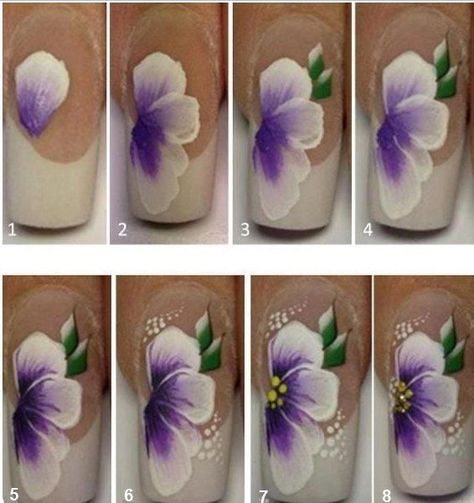 Unghie Nail Art, Water Color Nails, Nagellack Trends, Flower Nail, Diy Nail Designs, Spring Nail Art, Flower Nail Art, Art Nails, Beautiful Nail Designs