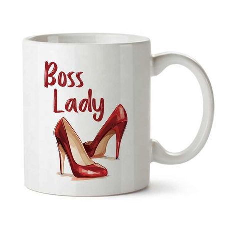 Boss Lady Mug, Boss Coffee, Boss Mug, African Women Art, Mugs Gift, Classic Accessories, Red High Heels, White Cups, Funny Coffee Mug