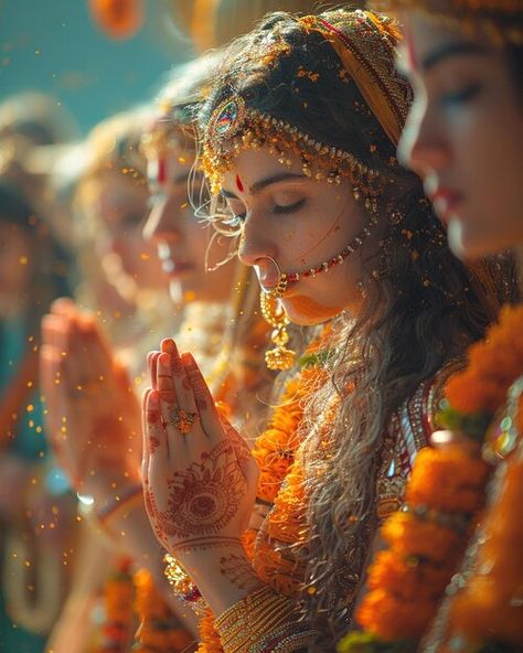 India Aesthetic Culture, Indian Woman Aesthetic, Hindu People, Jay Mataji, Indian Eyes, About India, Hindu Culture, Blur Photo Background, Cute Bear Drawings