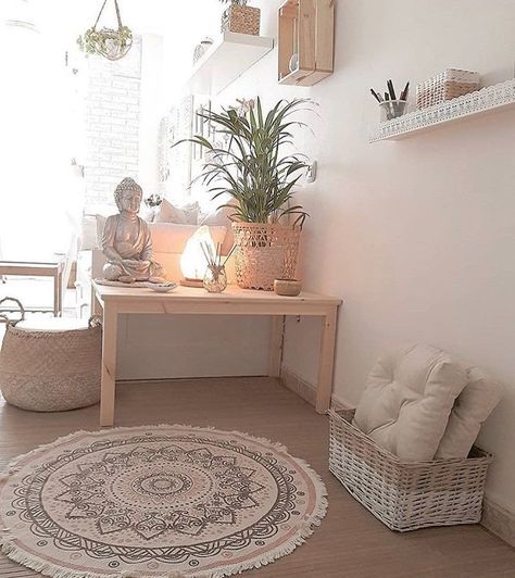 Meditation Room Design, Yoga Corner, Yoga Meditation Space, Yoga Room Design, Home Yoga Room, Yoga Meditation Room, Spiritual Room, Reiki Room, Yoga Room Decor