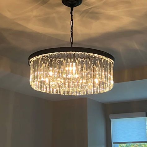 Mercer41 Kalenna 6 - Light Dimmable Drum Chandelier & Reviews | Wayfair Tray Ceiling Chandelier, Master Closet Chandelier, Closet Chandelier Walk In, Black Chandelier Bedroom, Bedroom Chandelier Ideas, Bedroom Chandelier, Industrial Kitchen Lighting, Tiered Chandelier, Led Flower