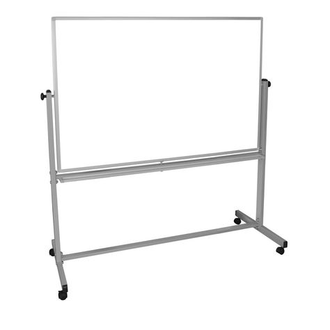 Luxor 60 in. x 40 in. Double Sided Magnetic Mobile Whiteboard, White Whiteboard On Wheels, Rolling Whiteboard, Standing Office, Magnetic Dry Erase Board, Mobile Whiteboard, Room Focal Point, Magnetic Whiteboard, Marker Board, Tray Styling