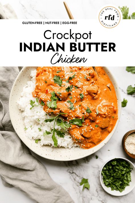 Creamy and flavorful Crockpot Butter Chicken comes together easily in your slow cooker for a satisfying Indian-inspired dinner you'll love. Butter Chicken Healthy, Butter Chicken Recipe Crockpot, Crockpot Butter Chicken, Healthy Butter Chicken Recipe, Homemade Butter Chicken, Saucy Chicken, Butter Chicken Recipe Indian, Murgh Makhani, Indian Butter Chicken