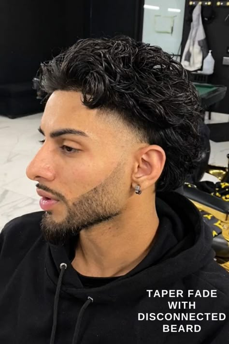 Low Taper Fade With Beard, Mid Taper Long Hair, Taper Fade Long Curly Hair, Curly Drop Fade, Low Drop Fade Curly Hair, Drop Fade Curly Hair, Mid Taper Fade Haircut Curly, Taper Curly Hair, Curly Haircut Men