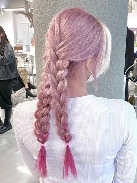 Hairstyles For All Hair Types, French Braids, French Braid Hairstyles, Peinados Fáciles Para Cabello Corto, Braided Hair, Sleek Hairstyles, Dye My Hair, Easy Hairstyles For Long Hair, Pink Ombre