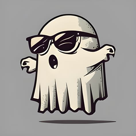 This cool ghost with sunglasses t-shirt is the perfect way to show off your unique style. The high-quality graphic print features a ghost wearing sunglasses, making it a statement piece that will turn heads wherever you go. The shirt is made from a soft and comfortable blend of cotton and polyester, making it perfect for everyday wear. cool ghost t-shirt, graphic tee, streetwear, ghost, sunglasses, statement piece, unique, stylish, high-quality, comfortable, everyday wear Ghost Graphic Design, Halloween T Shirt Design, Sunglass Tattoo, Ghost Wearing Sunglasses, Ghost Sunglasses, Ghost With Glasses, Ghost With Sunglasses, Cartoon Sunglasses, Cool Ghost