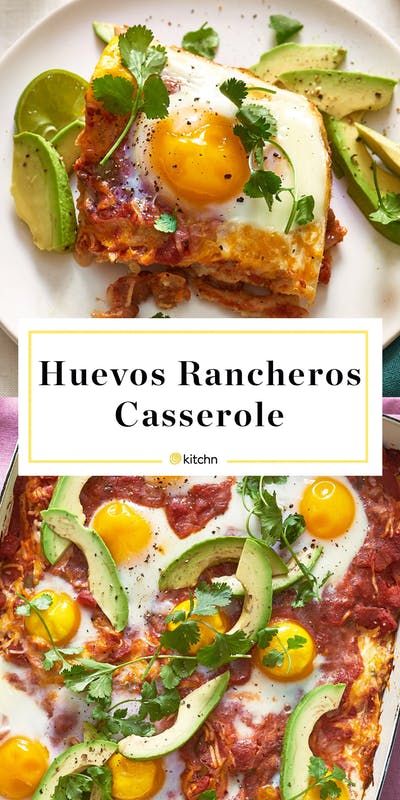 Brunch Meals At Home, Chilequilles Casserole, Mexican Brunch Recipes, Breakfast Recipes For A Crowd, Huevos Rancheros Casserole, Breakfast Ideas For A Crowd, Huevos Rancheros Recipe, Recipes For A Crowd, Breakfast For A Crowd