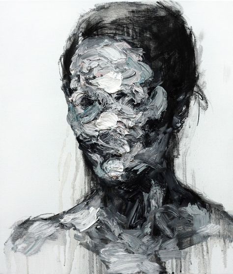 [100] untitled oil & charcoal on canvas 73 x 53.2 cm 20 by KwangHo Shin, via Behance Charcoal Drawings, Drawing Faces, White Drawing, Identity Art, A Level Art, Ap Art, Black And White Drawing, Abstract Portrait, Design Graphique