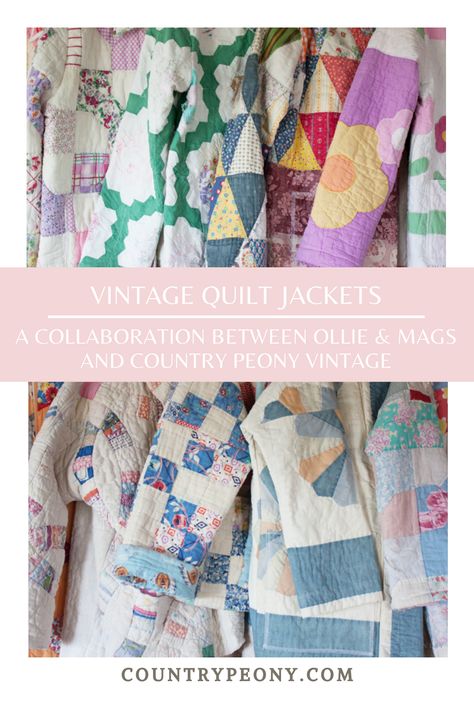 Vintage Quilt Jacket, Vintage Cotton Quilted Jacket For Fall, Jackets Made From Old Quilts, Upcycled Quilts Ideas, Quilt Jacket Pattern Diy, Quilted Jacket Pattern Diy, Jacket Made From Old Quilt, Vintage Quilt Upcycle, Vintage Cotton Quilted Winter Jacket