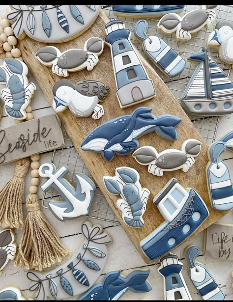 Lobster Cookies Decorated, Nautical Cookies Decorated, Whale Cookies Decorated, Coastal Cookies, Memorial Cookies, Ocean Cookies, Nautical Cookies, Whale Cookies, Cookie Decorating Supplies