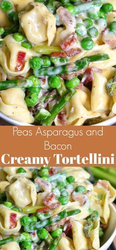 Tortellini Asparagus, Tortellini With Peas, Pasta Tortellini, Asparagus Recipes Oven, Best Asparagus Recipe, Creamy Tortellini, Asparagus Recipes Baked, Grilled Asparagus Recipes, Pasta With Peas