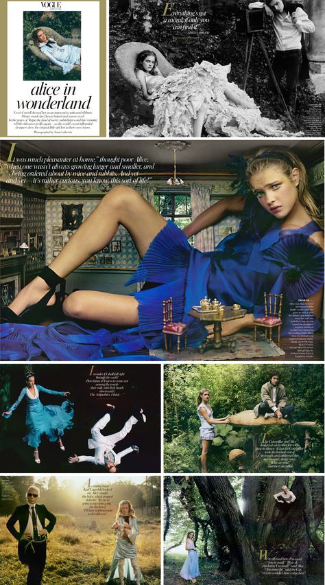 Alice In Wonderland Real Life Movie, Modern Alice In Wonderland, Alice In Wonderland Fashion, Mushroom Fashion, Vogue Shoot, Annie Leibovitz Photography, Grace Coddington, Model Citizen, Natalia Vodianova