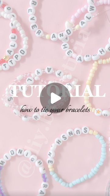 How To Tie A Know In A Bracelet, Friendship Bracelets How To Tie, How To Tie A Bead Bracelet, How To Tie Seed Bead Bracelets, Tying Friendship Bracelets, Taylor Swift Bracelet Ideas Tutorial, Taylor Swift Bracelets Tutorial, How To Tie A Beaded Bracelet, How To Make Taylor Swift Bracelets