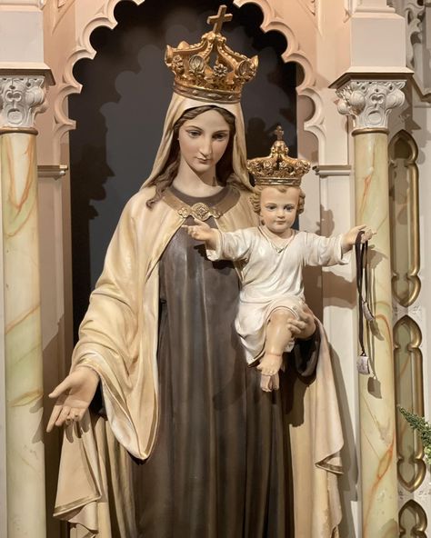 FEAST DAY OF MARY Our Lady of Mt.... - The Sanctuary Museum | Facebook Our Lady Of La Salette, Our Lady Of Mount Carmel Image, Sanctuary Of Our Lady Of Lourdes, Brown Scapular, Our Lady Of Manaoag, Our Lady Of Mt Carmel, Mother Mary Images, Mount Carmel, Jesus Mary And Joseph